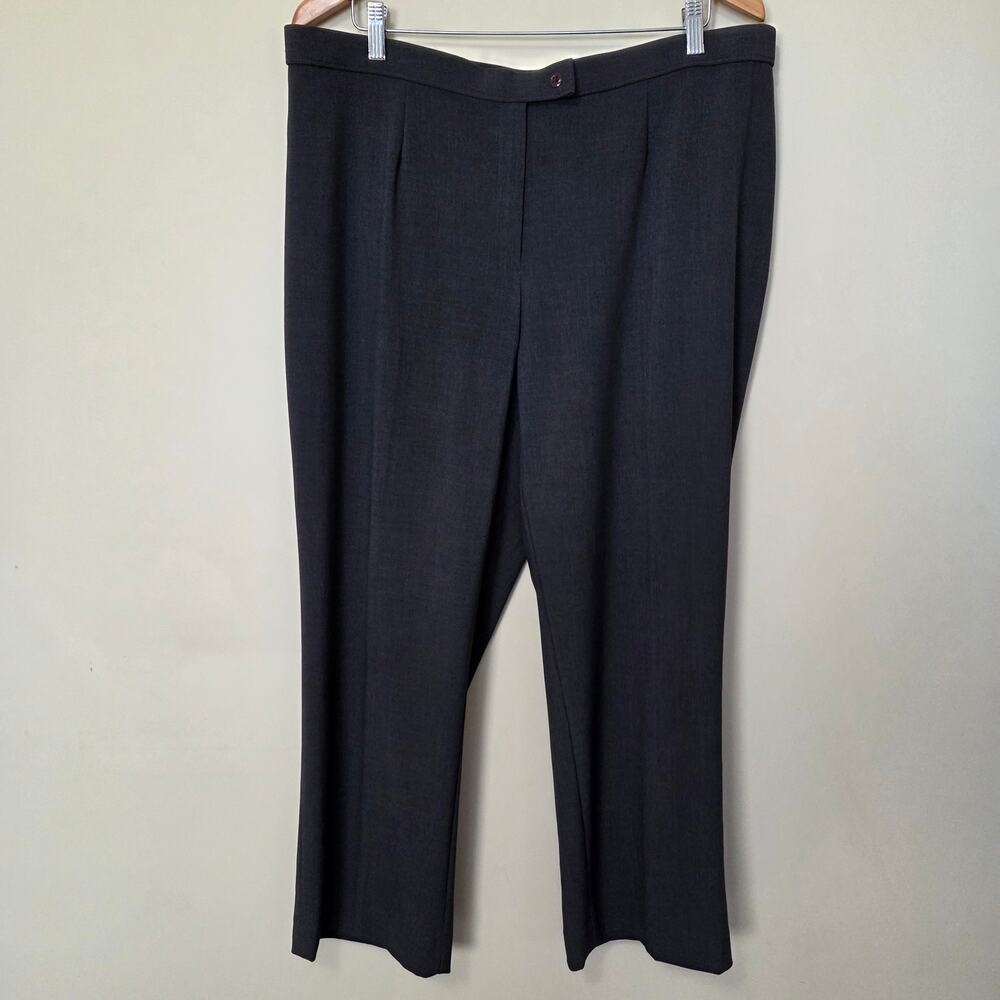 NWT East 5th 18WP Classic Fit Flat Front Wide Leg Dress Pants Charcoal Gray